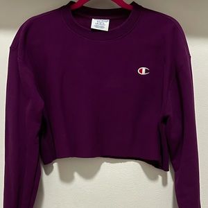 PURPLE CHAMPION CROPPED CREW NECK ‼️